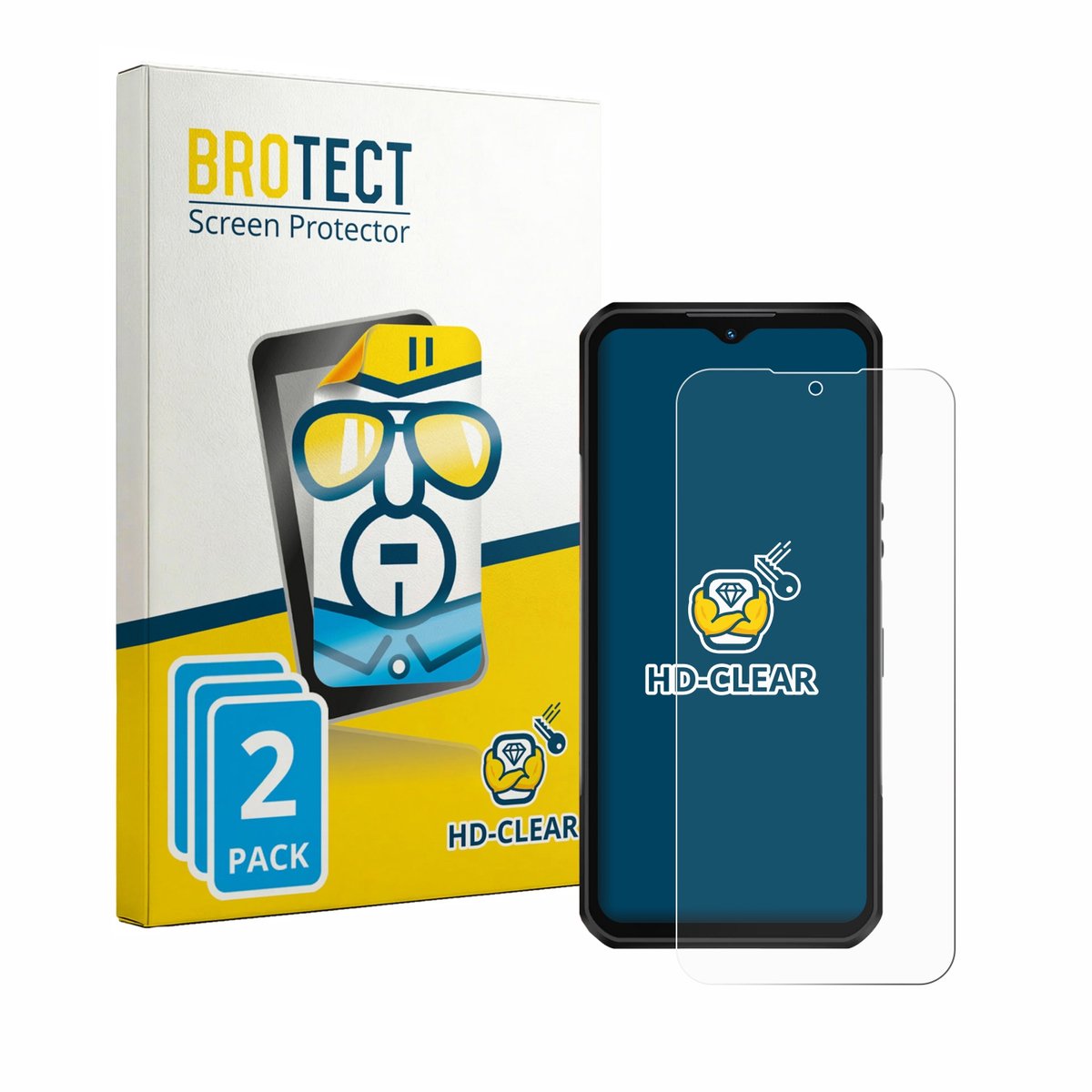 BROTECT - Screenprotector voor Oukitel WP66 - Folie Beschermfolie transparant 2 Stuks