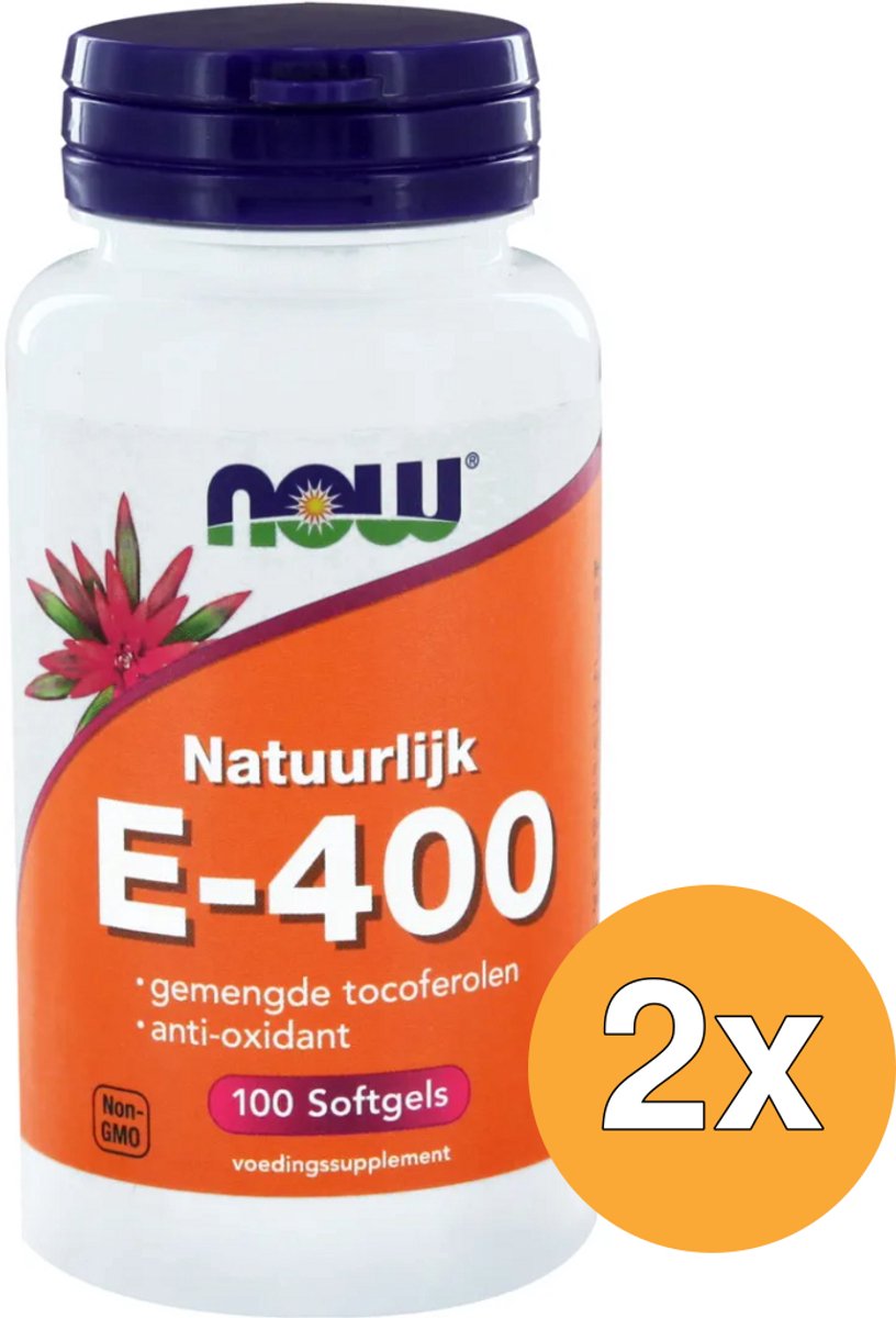 2x Now Vitamine E-400 gemengde tocoferolen (100 softgels)