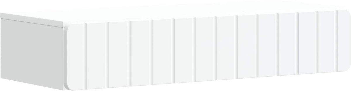 vidaXL Wandgemonteerde - Zijtafel - 87,5 - x - 34,5 - x - 17 - cm - Bewerkt - hout - Wit