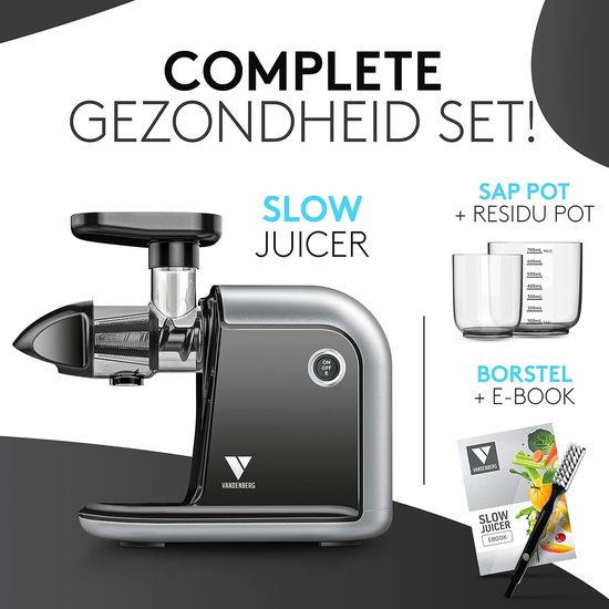 Slow Juicer - Winnaar sapcentrifuge test voor groenten en fruit - Vitaminebehoudende elektrische sapcentrifuge met omkeerfunctie — afbeelding 5