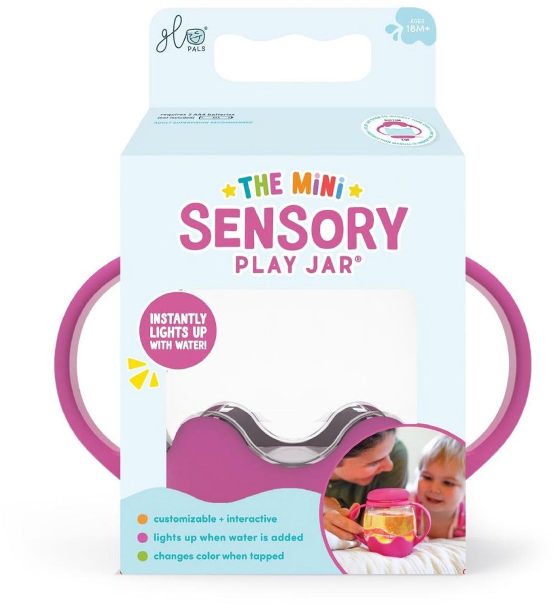 Glo pals Mini Sensory Play Jar Pink