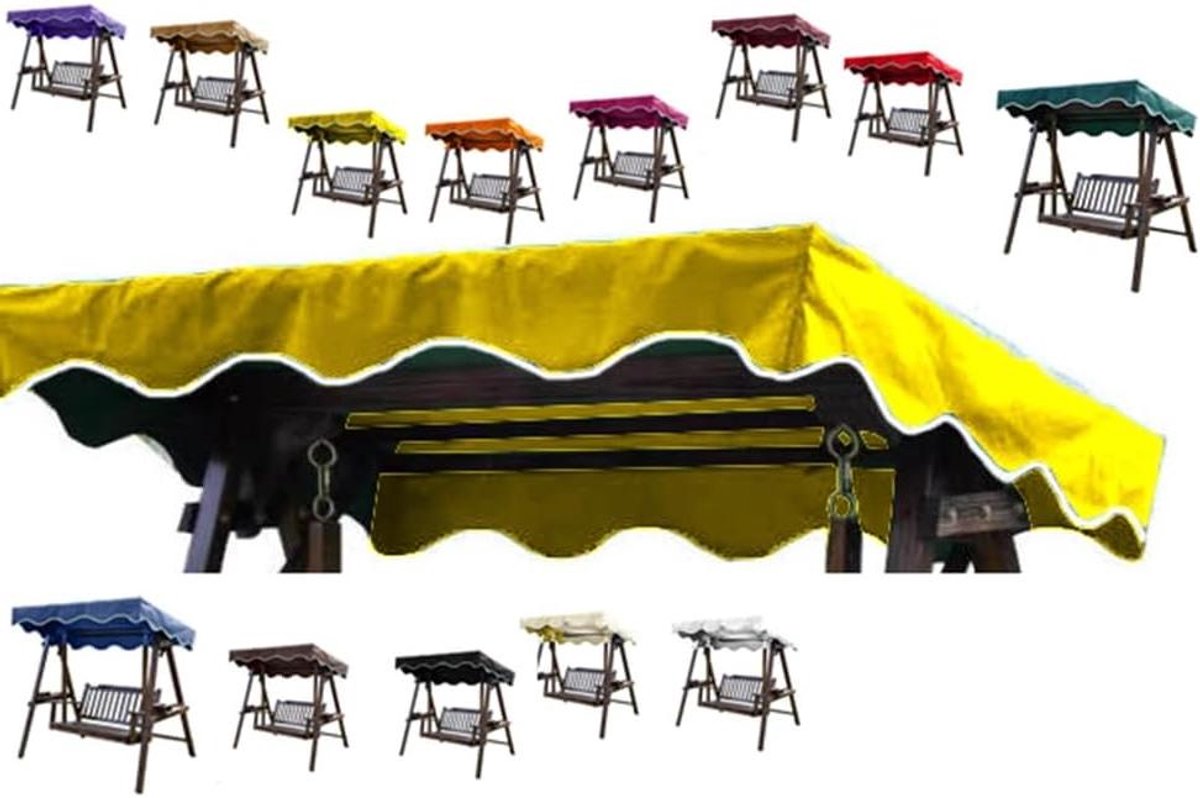 Schommelbank Kap - Luifel Vervanging - Buiten Ontspannen - Waterdicht Polyester - 240x135cm - Geel