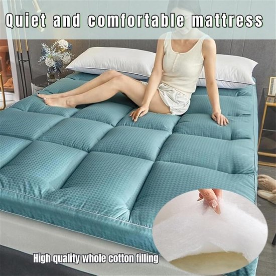 Futon Matras - Japanse Tatami Mat - Logeren en Slapen - Draagbaar en Opvouwbaar - 150 x 200 cm - A — afbeelding 3