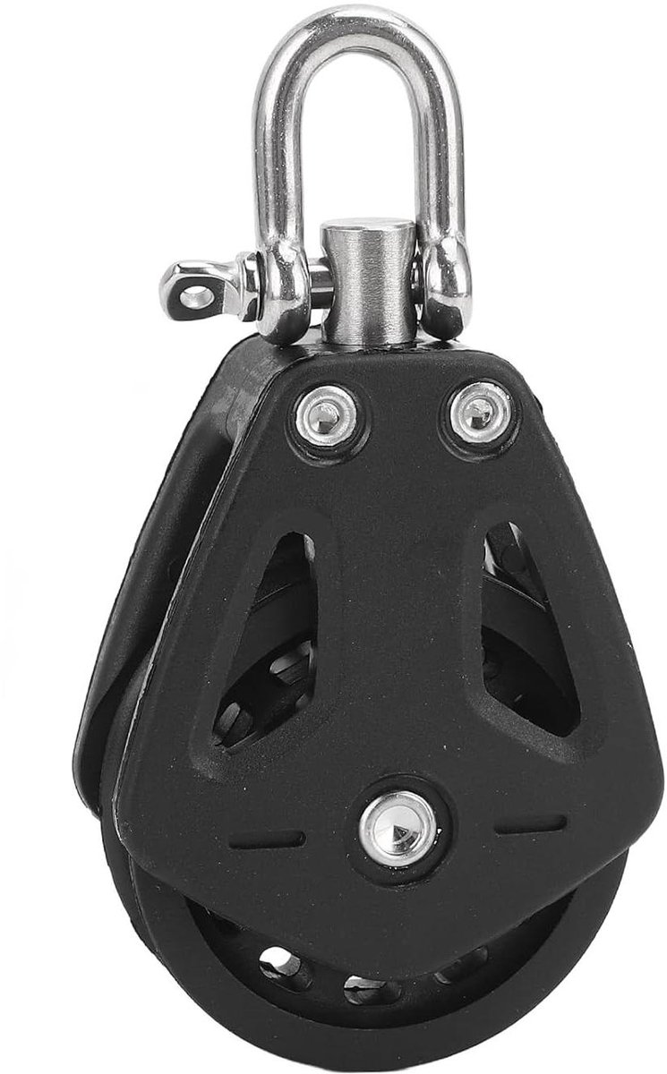 Hijs katrol - Nylon katrol - Boot hijsen - Roestvrij staal - 15x10x2 cm - Zilver