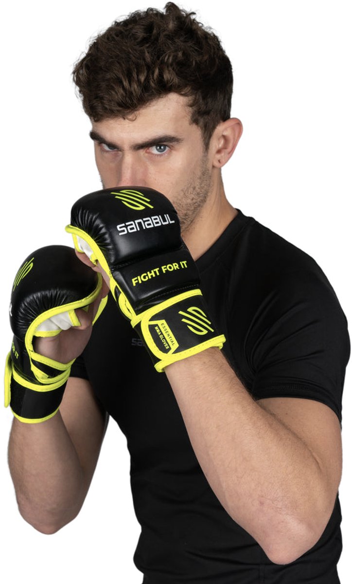 Sanabul Essential MMA Handschoenen 7 oz – Groen – Maat SM