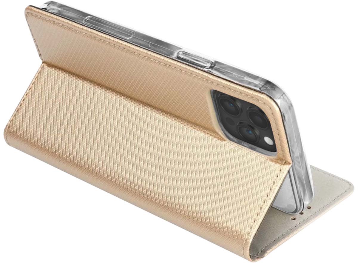 Jaym, Folio hoesje Geschikt voor Apple iPhone 14 Pro magnetische standaardfunctie, Goud