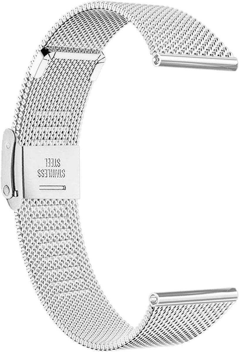 Stainless Steel Horlogeband 18mm 19mm 20mm 22mm voor Garmin, Galaxy en Amazfit - Unisex Vervangband met Snelle Verandering en Mesh Ontwerp
