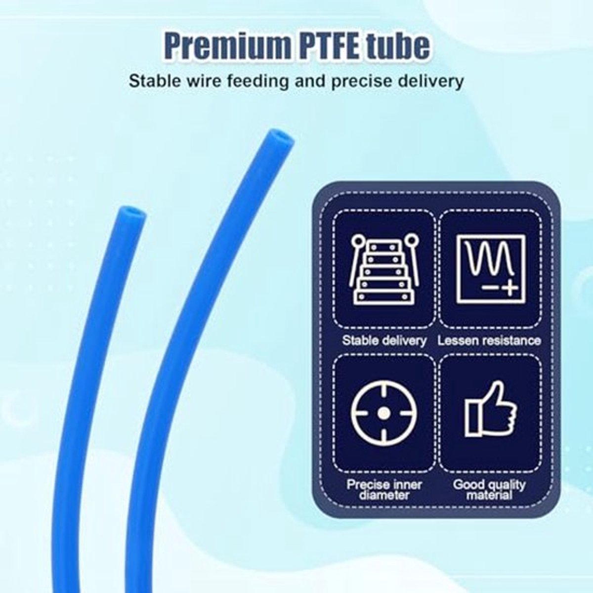 PTFE-slang met snijkop, 5 m PTFE Teflon-slang binnendiameter 2,5 mm buitendiameter 4 mm 3D-printer PTFE-slang met blauwe snijkop voor Bambu Lab A1/A1 Mini/P1P/P1S/X1C Creality K1/K1 Max Ender 3 V3 (blauw)