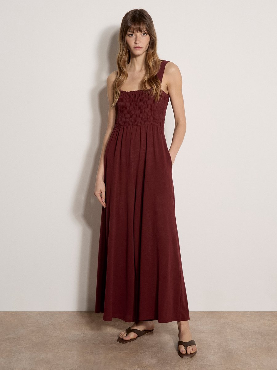 Jumpsuit met wijde pijpen van jersey