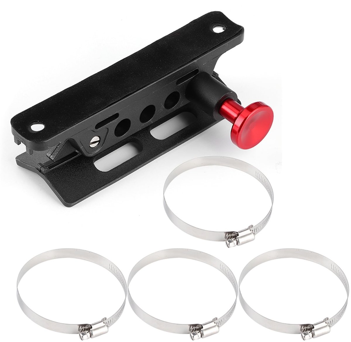 OmGoods - Dailygoody - Beugelhouder Brandblusser - Veiligheid in de auto - Aluminium - Nylon - Stevige bevestiging - Geschikt voor alle voertuigen - Rood