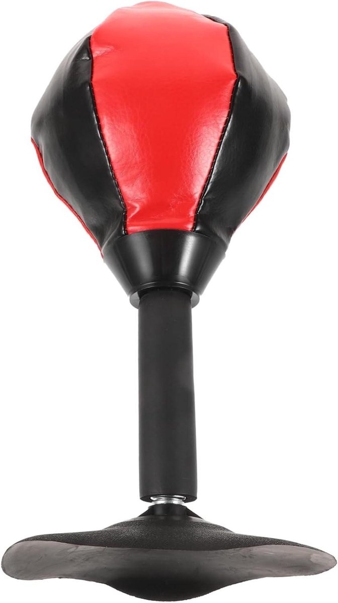 Bokszak Bal - Reactie Bal - Stress Verlichten - Stabiele Zuignap - 35x18x18 cm - Zwart