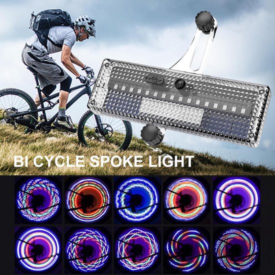Fietswiel Verlichting - Spaaklampen LED - Veilig Fietsen - Dynamische Kleureffecten - 16 x 14 x 5 cm - Meerkleurig — afbeelding 3