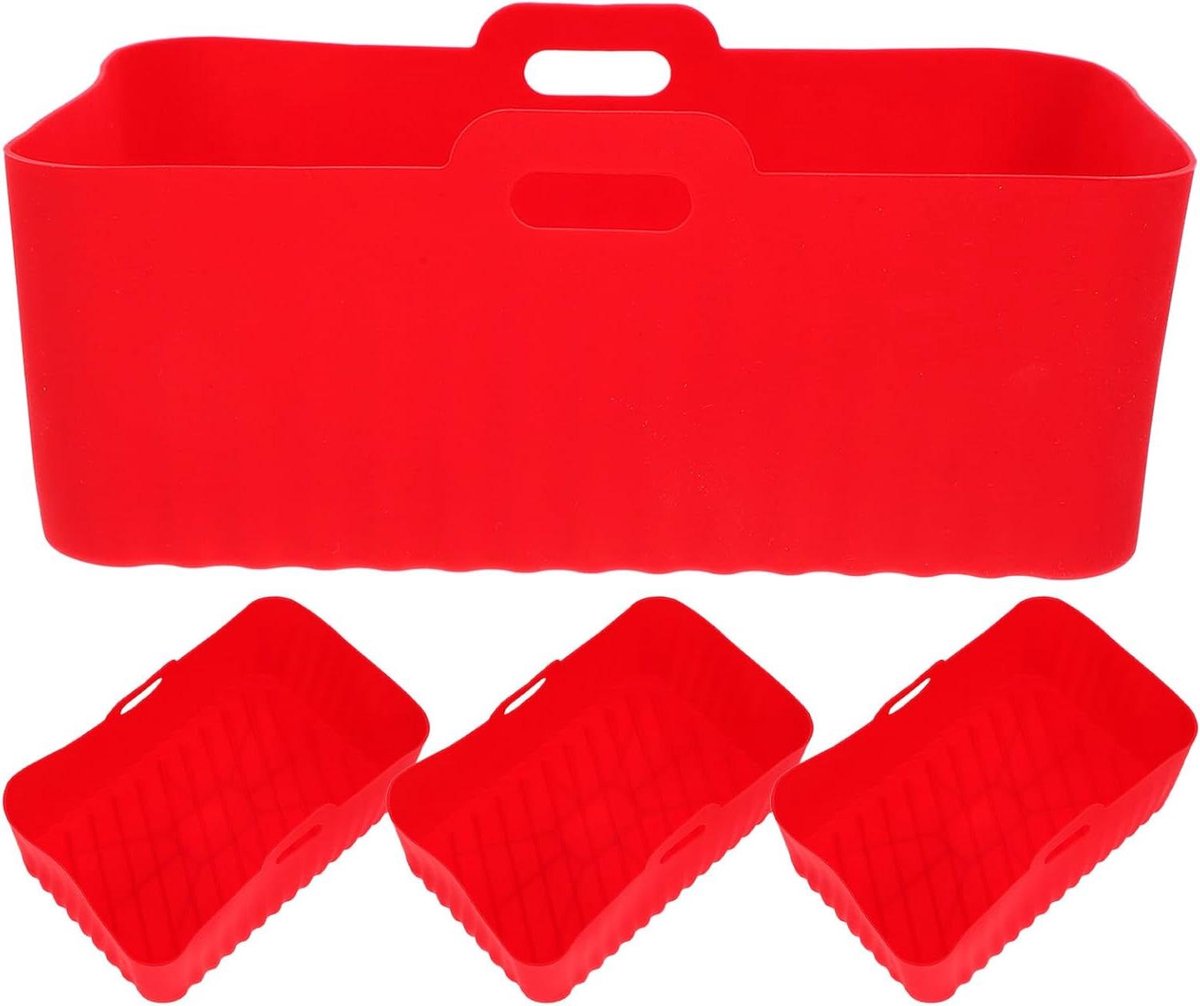 Siliconen Bakmatjes - Airfryer Bakvorm - Veilig Koken - Antiaanbaklaag - 19 x 12 x 8 cm - Rood