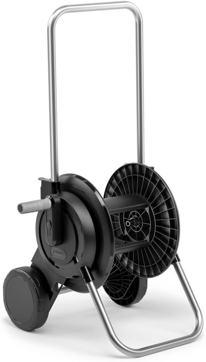 Slangenwagen - Slanghaspel Tuin - Tuinslang Opbergen - Extra Brede Voet - Compact Model - Zwart