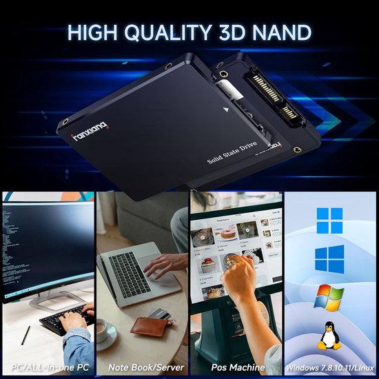 Interne SSD - Opslag Schijf - Computer Upgrade - Hoge Leessnelheid - 25 inch - Zwart — afbeelding 3