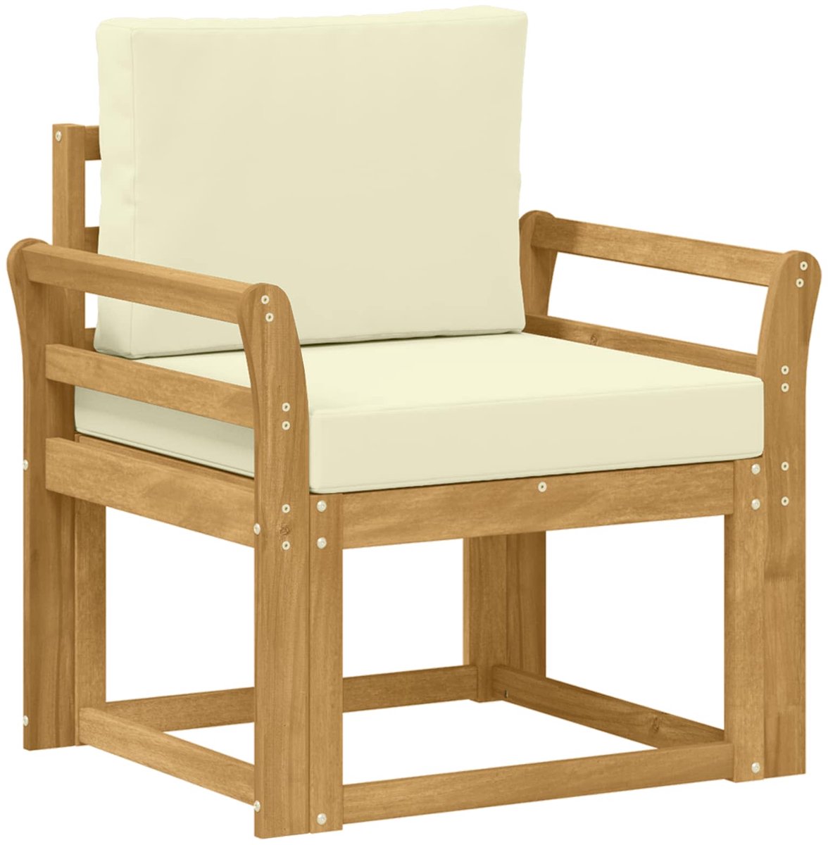 vidaXL - Buitensofa - Polyester - Wit - en - Crème
