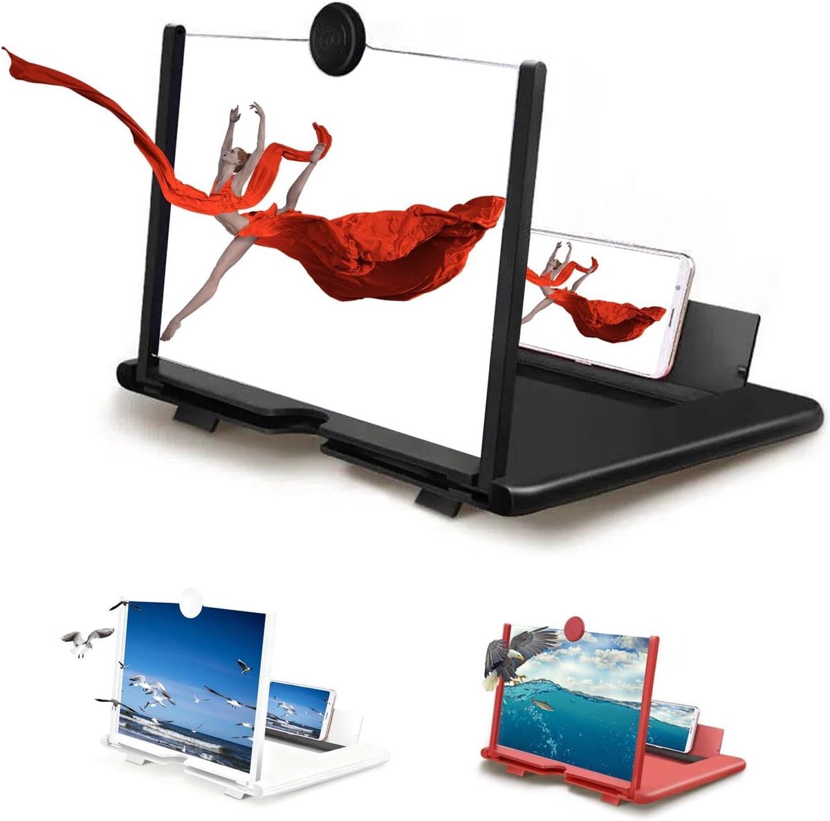 Scherm Vergroter - Telefoon Projector - Films Kijken - HD Beeld - 30 cm - Zwart