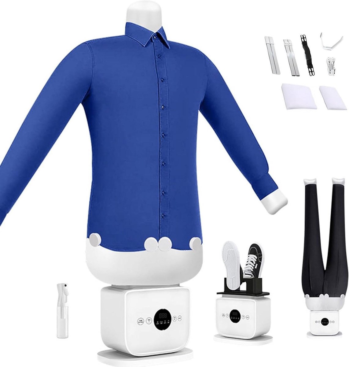 Automatische Strijk- en Droogmachine - Kledingstomer Strijkapparaat - Kreukvrije Kleding - 360 Graden Stoom - 8 Minuten - Wit