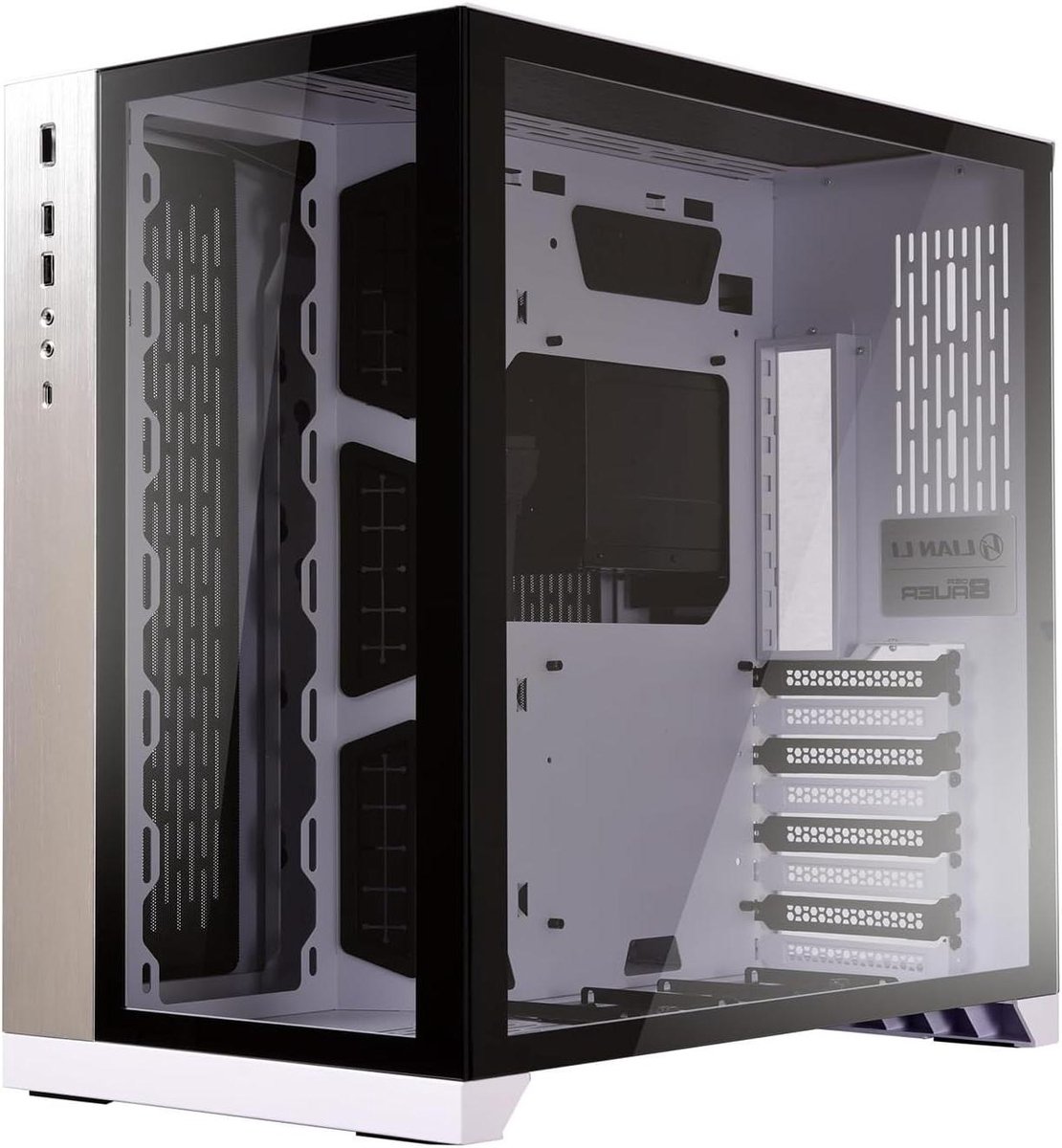 Midi-Tower PC Behuizing - Computerkast - Gaming PC Bouwen - Slim Tweekamer Ontwerp - Tot 42cm GPU - Wit