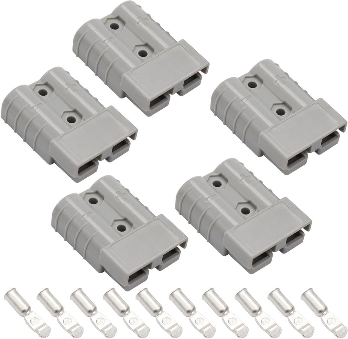 Batterijadapterkabel - Stroomkabel Vorkheftruck - Accu Verbinding Maken - Polariteitsmarkeringen - 8AWG - Zwart