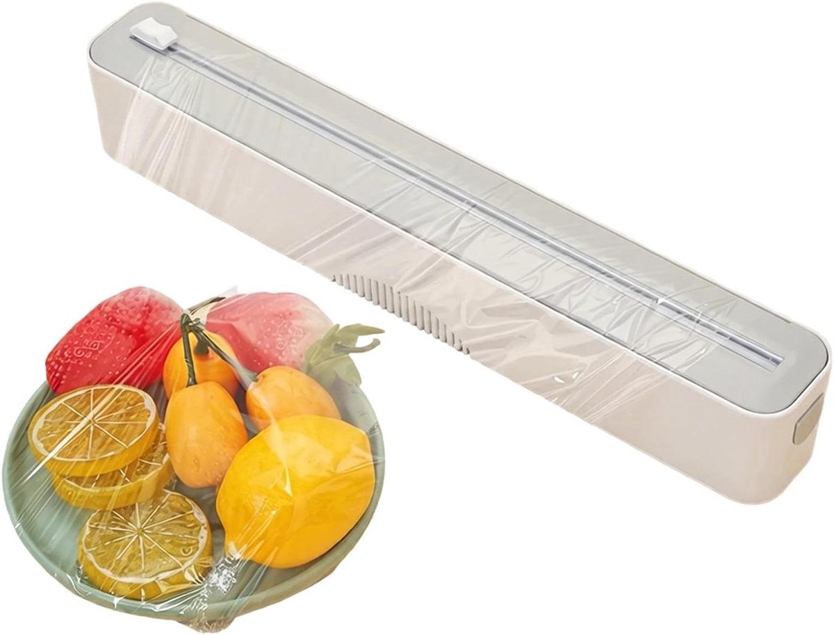 Folie Dispenser - Wikkel Snijder - Keuken Organiseren - Magnetisch met Snijder - 38 cm - Wit