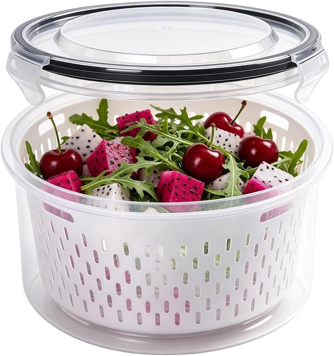 Fruit Containers - Vergiet Box Koelkast - Verse Producten Bewaren - Slimme Vochtisolatie - 17 x 17 x 10 cm