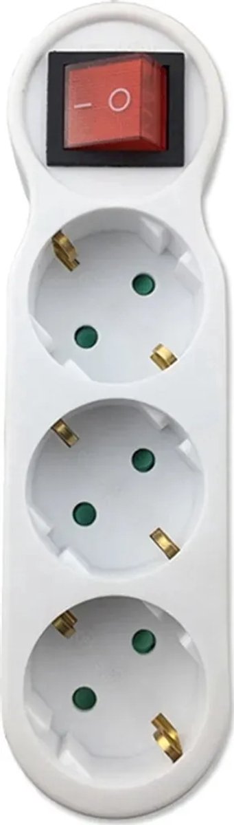 3-polige Europese standaard stopcontactadapter met schakelaar, 3-polige ronde stekkerdoos