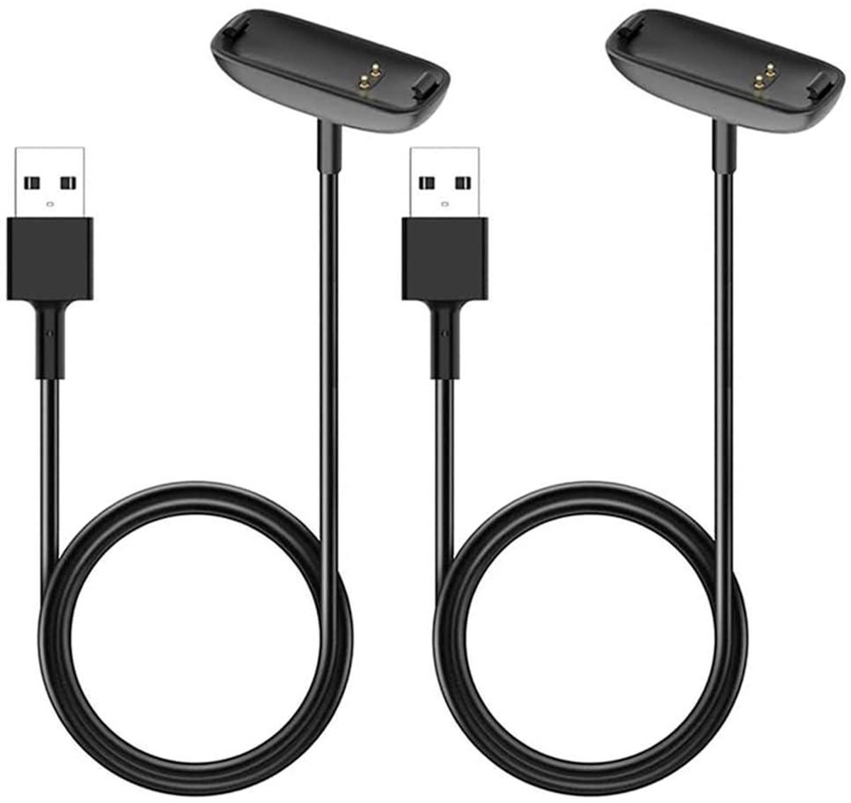 Oplaadkabel Set - Oplader Dock - Tracker Opladen - Dubbele Beveiliging - 2 Stuks 1 Meter - Zwart