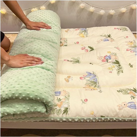 Japanse Vloermatras - Rolmatras Futon - Comfortabel Slapen - Ademend Katoen - 90x200cm - Kleur 8 — afbeelding 3