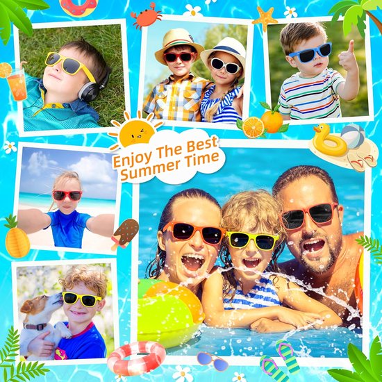 Set Kinderzonnebrillen UV400 - Bulk Partygunsten voor Jongens en Meisjes (3-8 jaar) van Merkloos — afbeelding 4