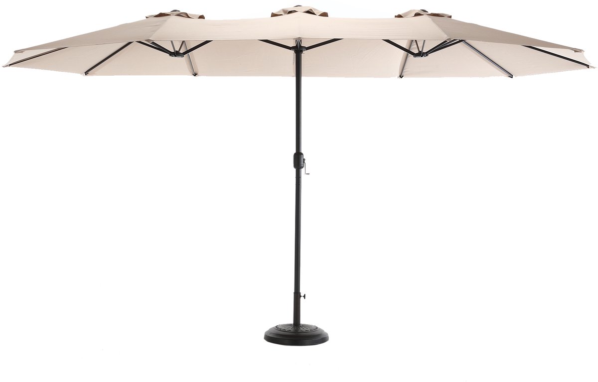 Beige-staal-polyester-buiten-tweezijdige-parasol-14-8-voet