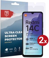 Protecteur d'écran Rosso adapté au Xiaomi Redmi 14C | Pack Duo Ultra Clair | Feuille de TPU | Film protecteur compatible avec les coques | 2 pièces