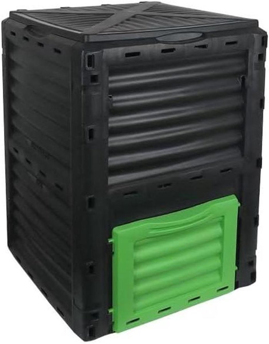 Compostbak - Composteerbak Tuinafval - Afval Verwerken - Grote Capaciteit - 300L - Zwart