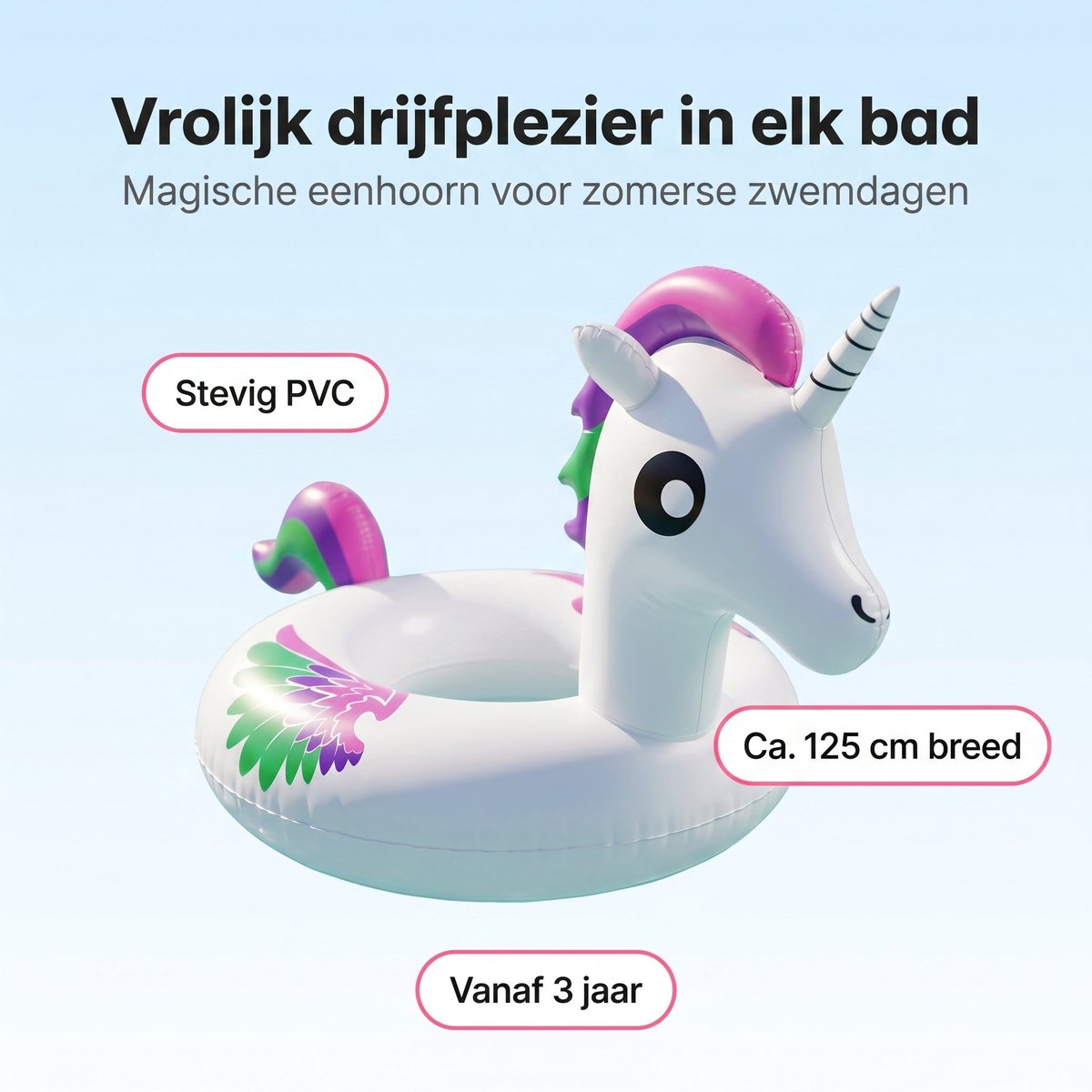 Lomera Zwemring Eenhoorn - Opblaasbare Eenhoorn - Unicorn Zwemband - Zwemband Eenhoorn - Opblaasbare Zwemband - Pool Float Unicorn - Zwembadring Eenhoorn - Zwembad Speelgoed - Opblaasfiguur - Kinderzwemband - Floaties - Luchtbed Eenhoorn – foto 2