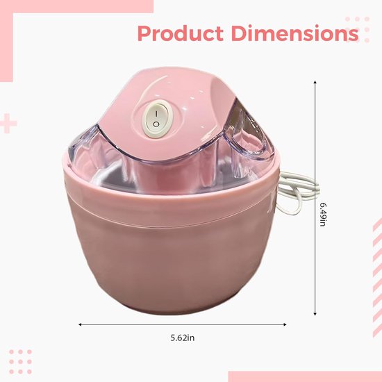 Automatische Ijsmachine - Dessertmaker Mini - Gezonde Desserts Maken - Volledig Geautomatiseerde Bediening - 500 ml Inhoud - Roze — afbeelding 4