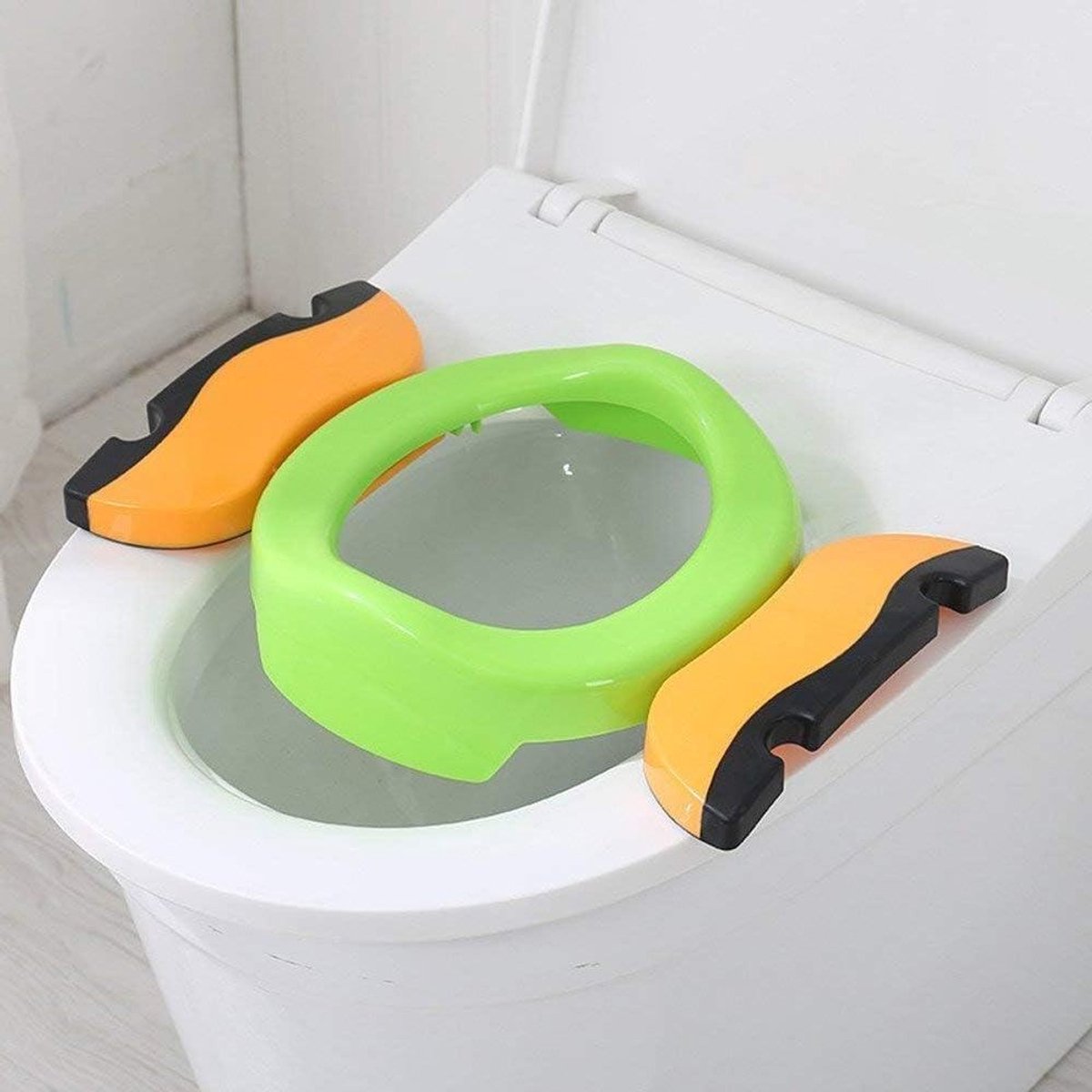 Opvouwbare toiletbril - Draagbare pot - Kind zindelijk maken - Antislip functie - 365 x 22 cm - Groen