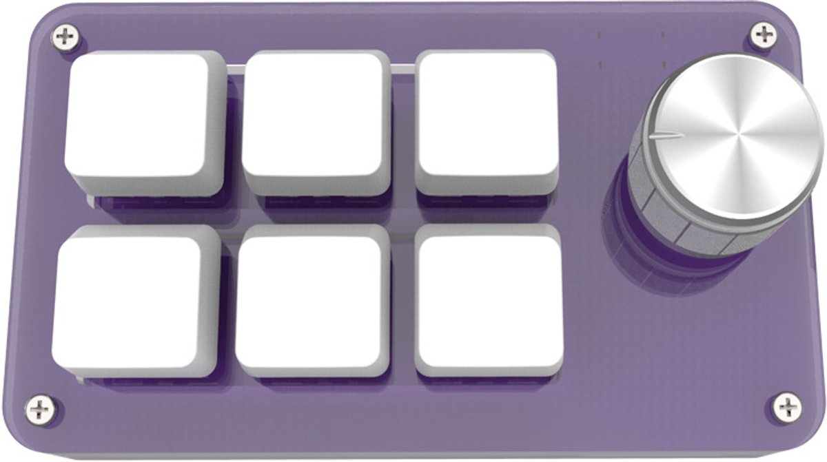Minitoetsenbord met 6 toetsen, programmeerbare toetsen, aanpasbare sneltoetsen, mechanisch USB-toetsenbord - paars