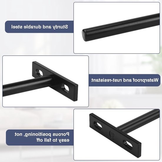 Set van 6 Zwevende Verborgen Planksteunen, 154x69mm, Stevige Plankondersteuning, Onzichtbare Planksteunen met Schroeven en Expansietubes voor Kasten en Wandplanken — afbeelding 2
