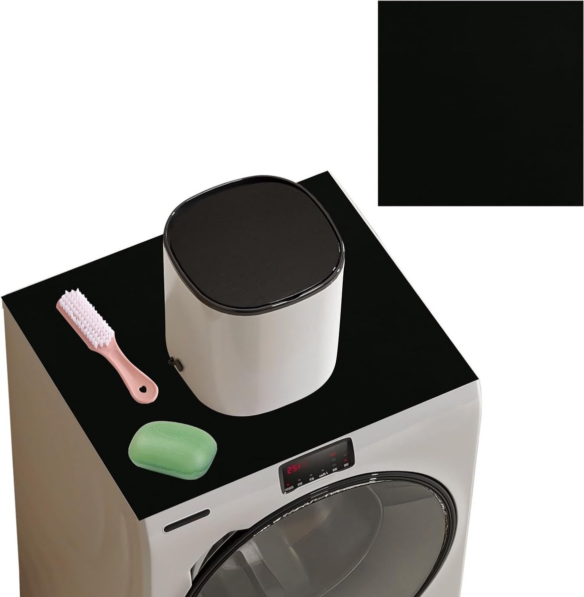 Wasmachine Mat - Apparaat Onderlegger - Bescherming en Stabiliteit - Antislip Rubber Bodem - 60x60 cm - Zwart