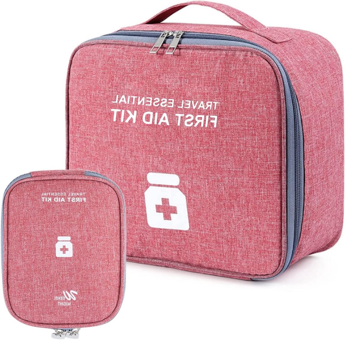Grote Capaciteit Medicijn Tas Set van 2, Waterdichte Opbergoplossing voor Thuis, Kantoor en Reizen, Ideaal voor Outdoor Gebruik, Rood