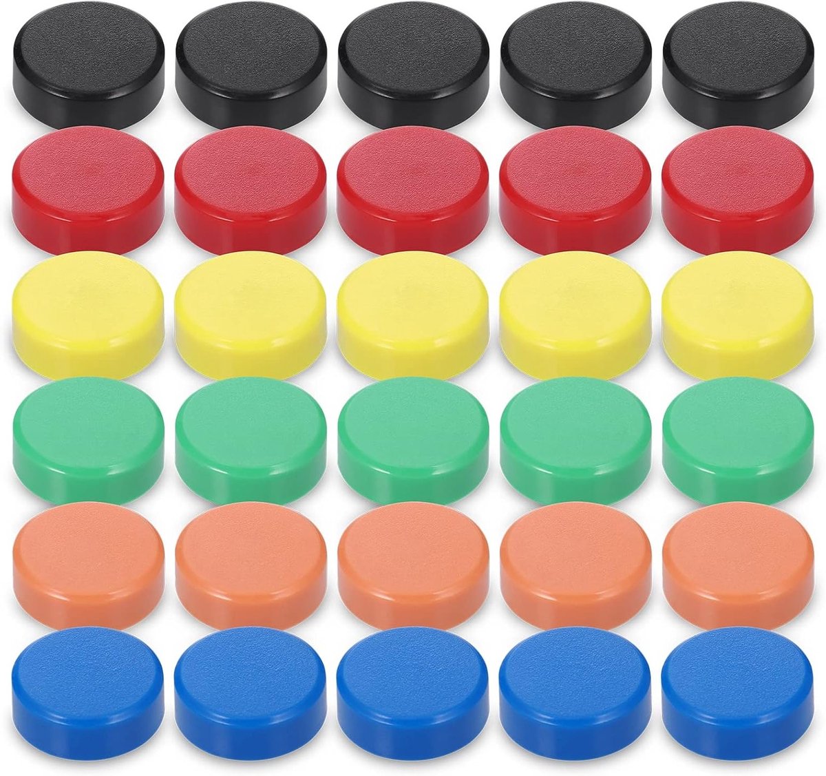 Kleurrijke Magneten voor Whiteboard en Koelkast - 30 Stuks van 20 mm voor Foto's en Notities (6 Kleuren)