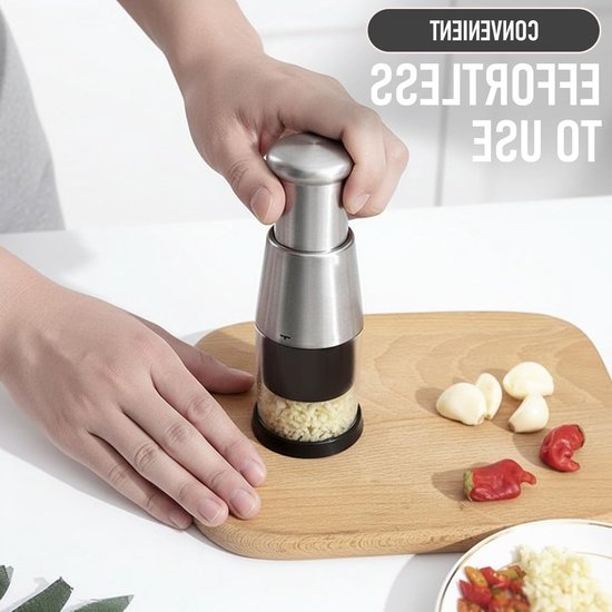 Compacte Mini Hakker voor Knoflook en Uien - RVS Voedsel Snijder en Dicer voor Keukengebruik van Merkloos — afbeelding 2