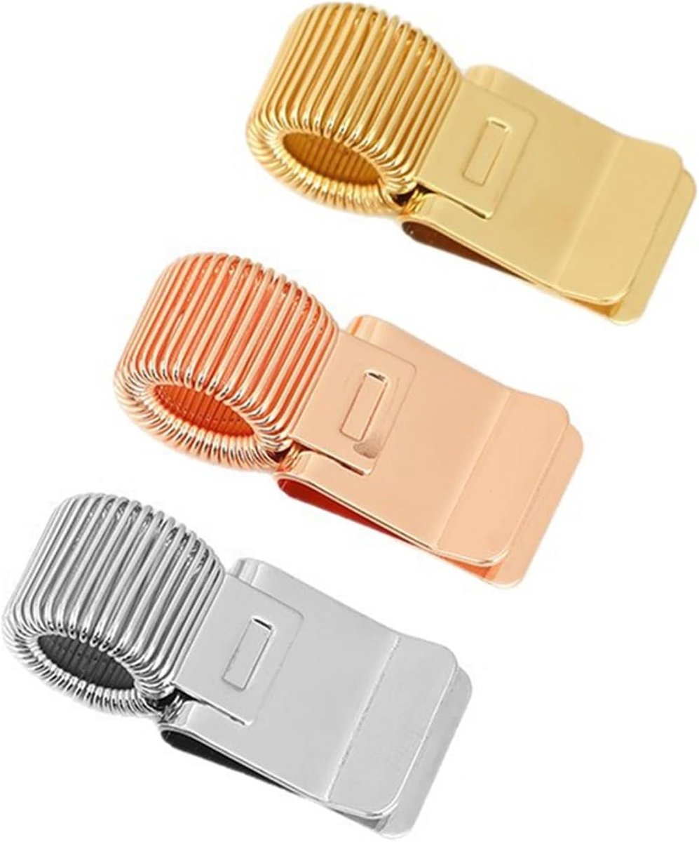 Set van 3 metalen penhouders met verstelbare veer, handige cliporganizer voor notitieboek en journal in goud, zilver en roségoud