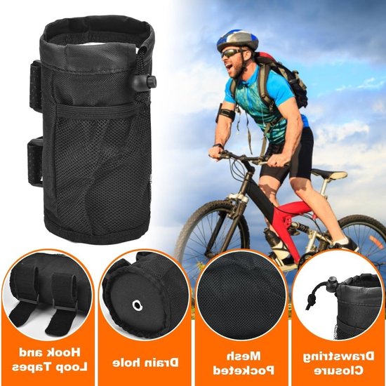 Fiets Drinkfles Houder zonder Schroeven met Mesh Compartment, Thermo-Isolatie en Geschikt voor Stuur en Kinderwagen — afbeelding 2