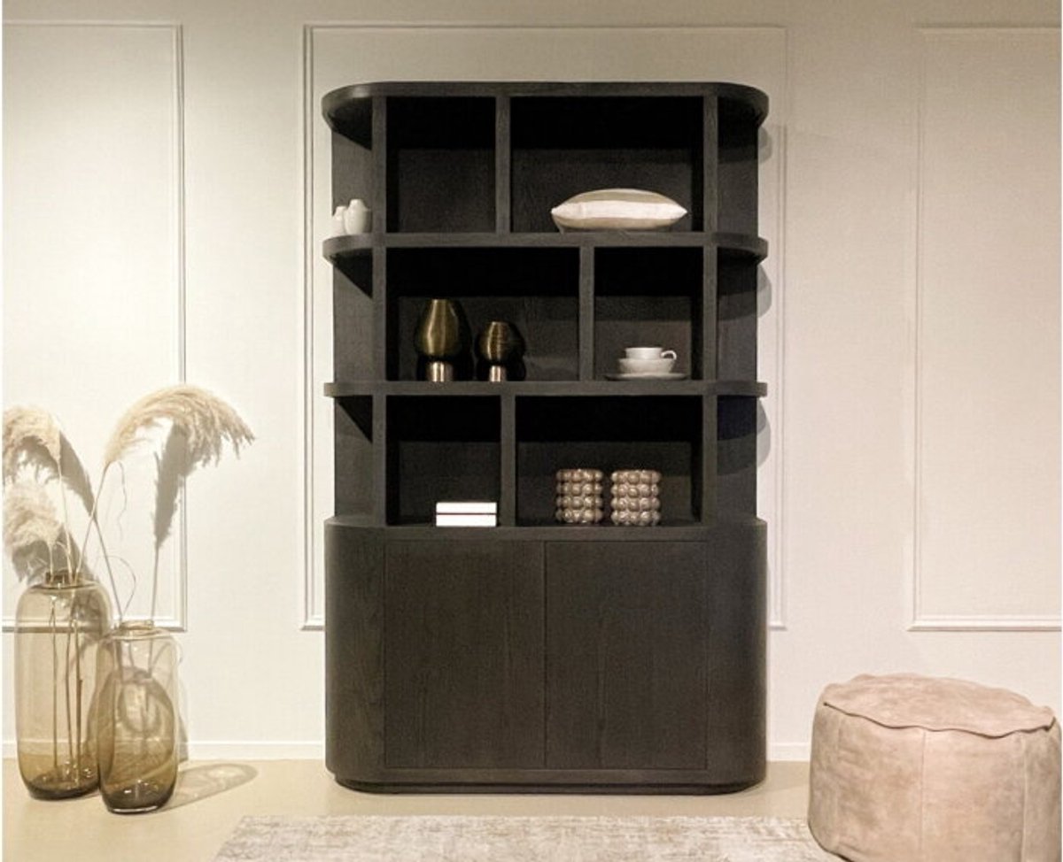 Livingfurn - Boekenkast Novero Espresso - 40x145x220cm