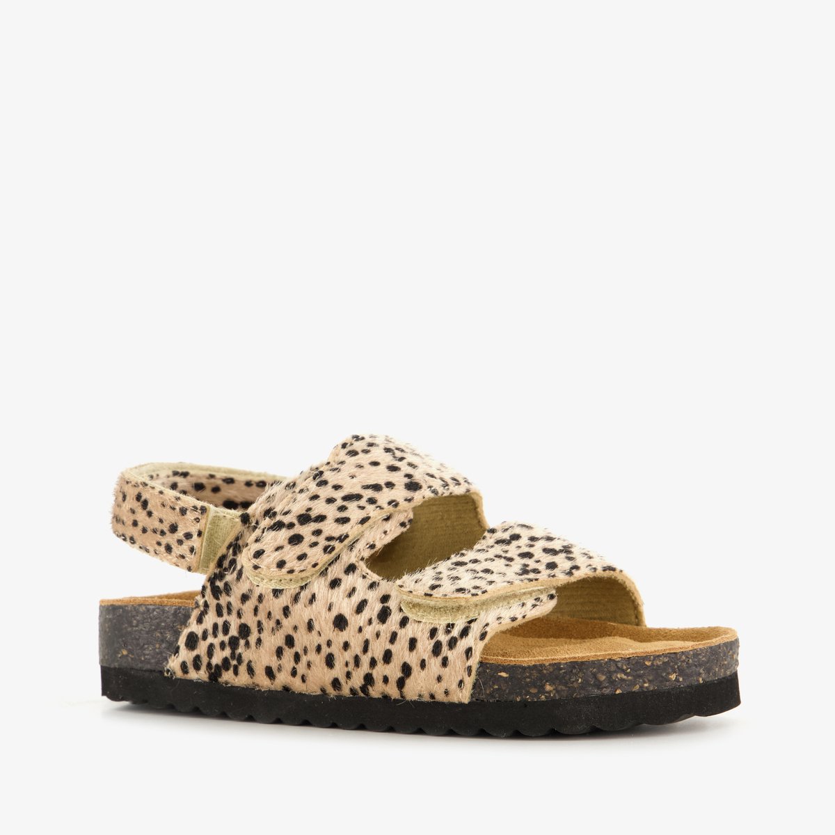 Meisjes bio sandalen met panterprint beige zwart - Maat 29