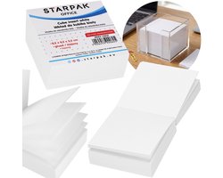 Witte notitieblokjes, memoblok, gelijmd, blok, notitieblokje 8,5x8,5x3,5 cm