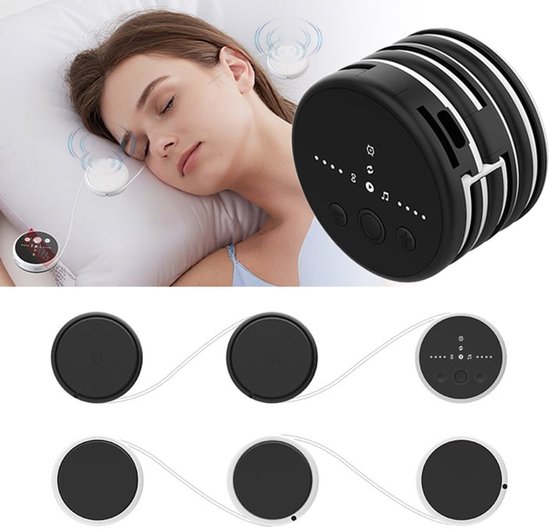 Draagbare Bluetooth 5.4 Slaapluidspreker met Witte Ruis, Timer, 8 uur Afspelen, Botgeleiding, Zwart
