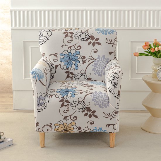Stoelhoes – Elastische stoelhoes – Geschikt voor fauteuils/relaxstoelen – Afneembare stoelhoes – Elastische bankhoes met armleuningen – Hoes voor banket-/leesfauteuils – Geschikt voor bureaustoelen, eetkamerstoelen, kaptafelstoelen en keukenstoelen