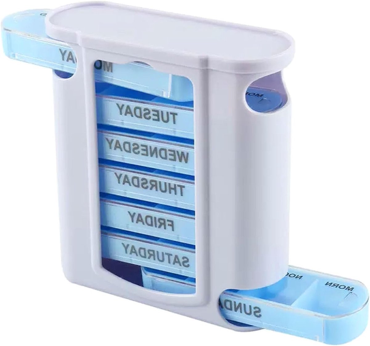 Pillendoos voor 7 dagen met vakken, ideale medicijnbox voor ochtenden, middagen en avonden, perfect voor senioren en op reis